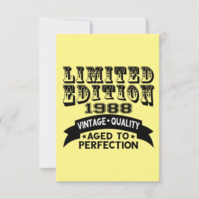 Carte De Remerciements Funny 1988 Birthday Card Limited Edition (Devant)