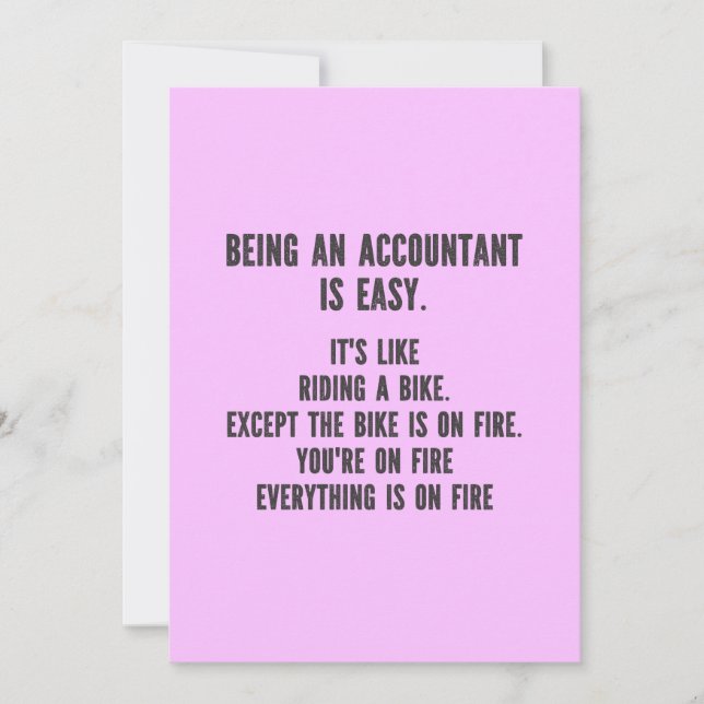 Carte De Remerciements Funny Accountants - Being Accountant is Easy (Devant)