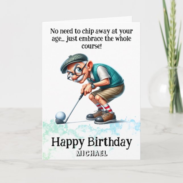 Carte De Remerciements *~* Funny Age Senior AP94 Golfer Birthday Card (Devant)