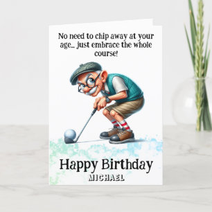 Carte De Remerciements *~* Funny Age Senior AP94 Golfer Birthday Card