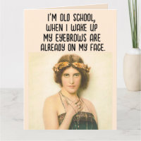 FUNNY ANNIVERSAIRE ANNIVERSAIRE EYEBROWS RETRO CAR