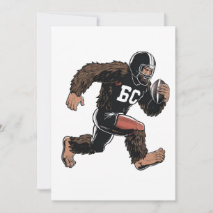 Carte De Remerciements Funny Bigfoot Sasquatch Imaginaire Football Sport