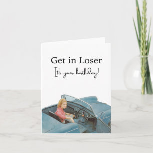 Carte De Remerciements Funny Birthday Retro Grey Card