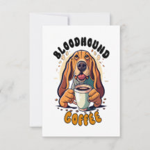 Funny Bloodhound chien boire du café