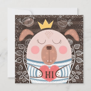 Carte De Remerciements Funny Chien Hello Card