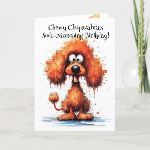 Carte De Remerciements Funny Chien Monster : Chewy Chupacabra Anniversair