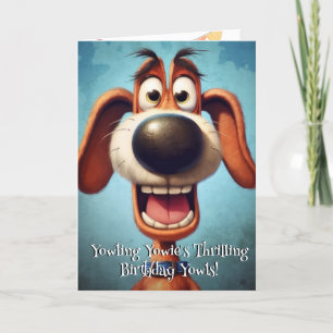 Carte De Remerciements Funny Chien Monster : Yowling Yowie Anniversaire