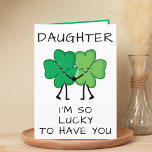Carte De Remerciements Funny Clover St Patrick's Day Fille Anniversaire<br><div class="desc">Vous cherchez une façon unique d'express votre amour et votre humour à votre enfant? Notre drôle de carte de voeux à quatre feuilles de trèfle est le choix parfait pour votre fille ou votre fils à l'occasion de son anniversaire ou de la Saint Patrick! Customisez-le en ajoutant votre propre message...</div>