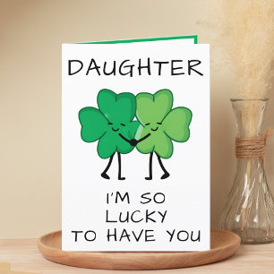 Carte De Remerciements Funny Clover St Patrick's Day Fille Anniversaire