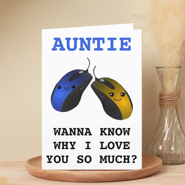 Carte De Remerciements Funny Computer Mouse Click Tante Joyeux anniversai (Funny Computer Mouse Click Aunt Happy Birthday Thank You Card)