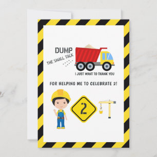 Carte De Remerciements Funny Construction 2e anniversaire