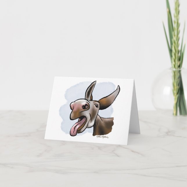 Carte De Remerciements Funny Crazy Donkey Cartoon (Devant)