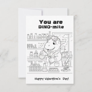 Carte De Remerciements funny Dinosaur Coloring Maze Classroom Valentine