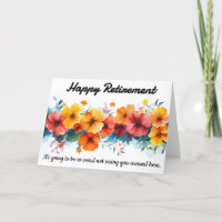 Funny Floral Retirement Card