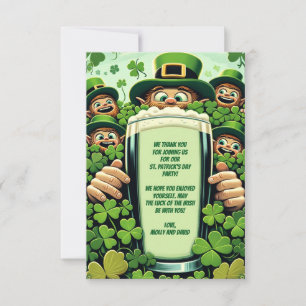 Carte De Remerciements Funny Lucky Leprechauns St. Patrick's Day Party