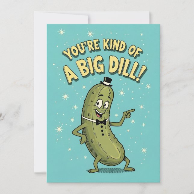 Carte De Remerciements Funny Pickle Pun You're Kind of a Big Dill (Devant)