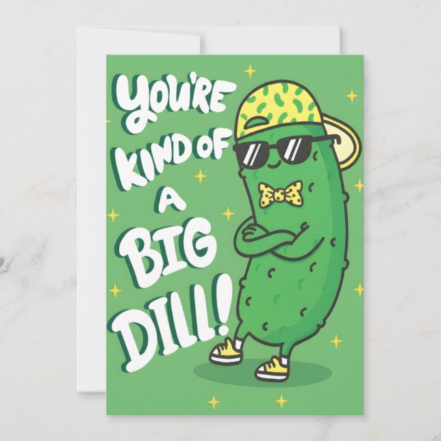 Carte De Remerciements Funny Pickle Pun You're Kind of a Big Dill (Devant)