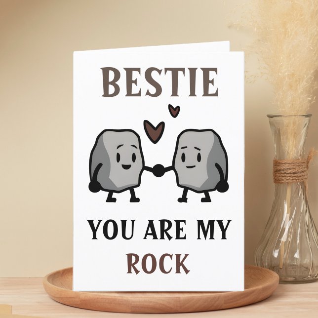Carte De Remerciements Funny Rock Pun Joke Humour Ami Joyeux Anniversaire (funny you are my rock birthday card for best friend)