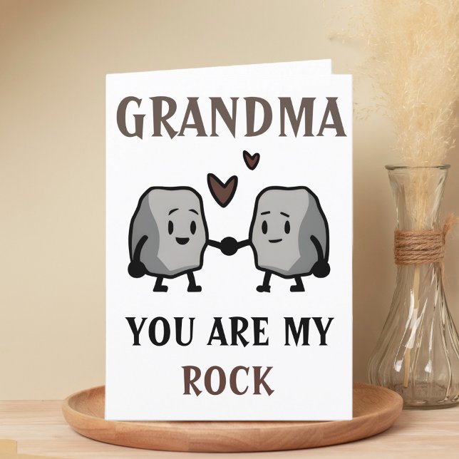 Carte De Remerciements Funny Rock Pun Joke Humour Fête des mères de grand (funny grandmother your my rock birthday card)