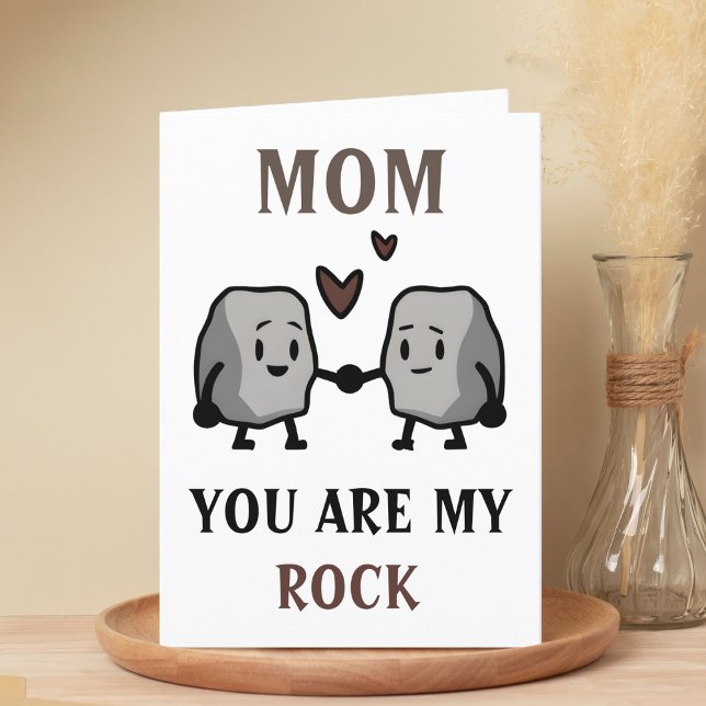 Carte De Remerciements Funny Rock Pun Joke Humour mignonne Maman Fête des (mom you are my rock happy birthday card)