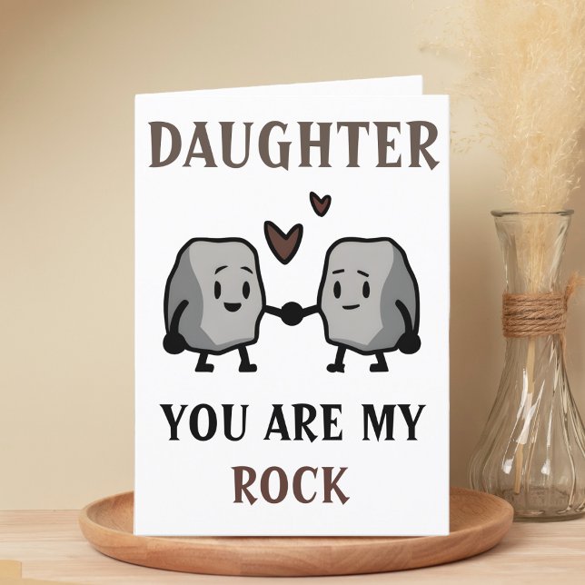 Carte De Remerciements Funny Rock Pun Plaisanterie Humour Fille Joyeux an (funny you are my rock birthday card for daughter)