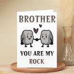 Carte De Remerciements Funny Rock Pun Plaisanterie Humour Frère Joyeux An<br><div class="desc">Drôle joyeux carte d'anniversaire pour les frères rock solide! Design dispose de deux rochers mignons tenant la main avec le message "Frère,  vous êtes mon rocher. Je ne vous prendrai jamais pour du granit !" Texte Brown et noir. Customisez-le et ajoutez votre propre message personnel.</div>