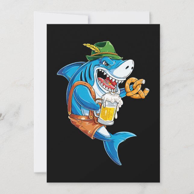 Carte De Remerciements Funny Shark Drink (Devant)