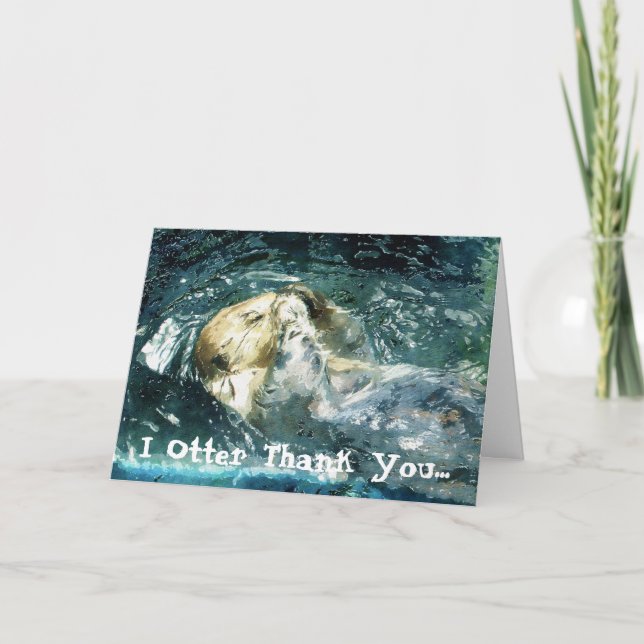 Carte De Remerciements Funny Sleeping SEA Otter Thank You Card (Devant)