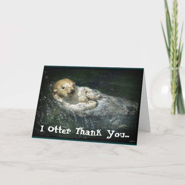 Carte De Remerciements Funny Sleeping SEA Otter Thank You Card (Devant)