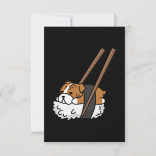 Carte De Remerciements Funny Sushi Bulldog