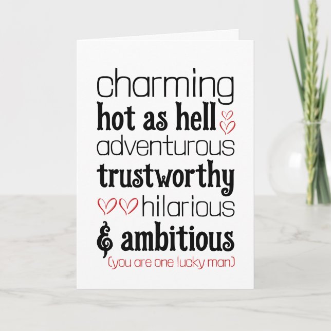 Carte De Remerciements Funny Valentines Day Love Card Pour Lui (Devant)