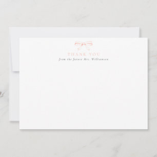 Carte De Remerciements Futur mariage de Mme Vintage Blush Bow