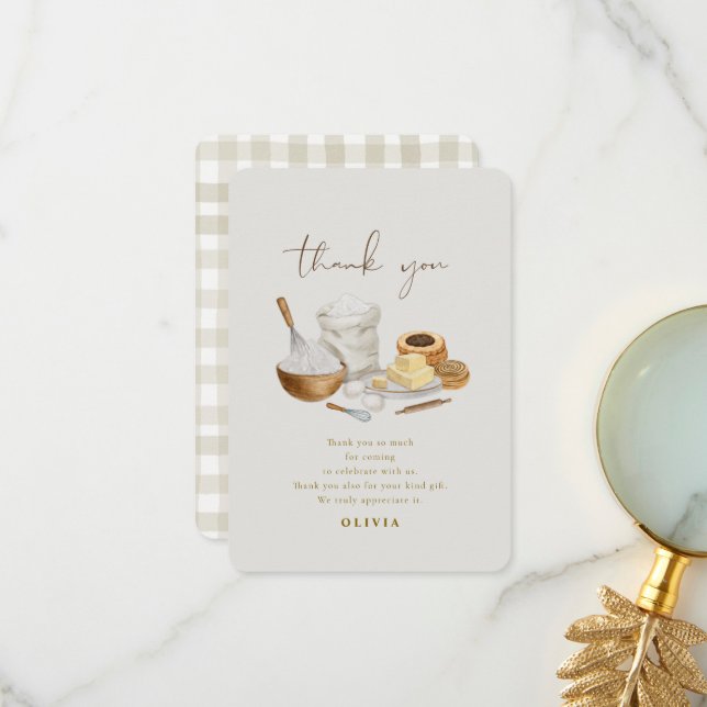 Carte De Remerciements Futur mariage fêté avec un shower de mariage (Devant/Arrière en situation)