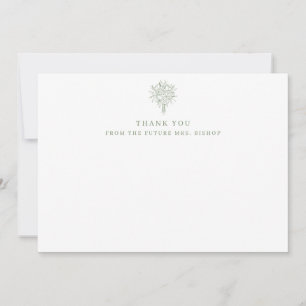 Carte De Remerciements Future Mme Ligne Artistique Florale Baby Shower Sa