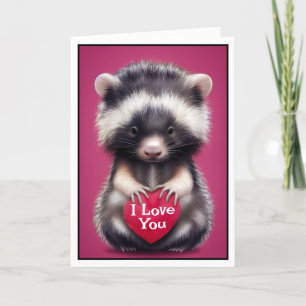 Carte De Remerciements Fuzzy Skunk I Love You Valentine's Day Card