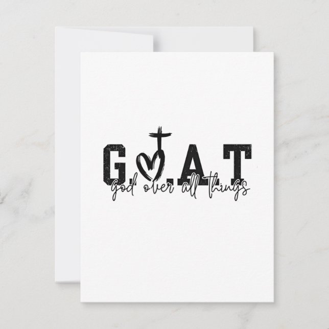 Carte De Remerciements G.O.A.T Dieu sur toutes les choses Christian Jésus (Devant)