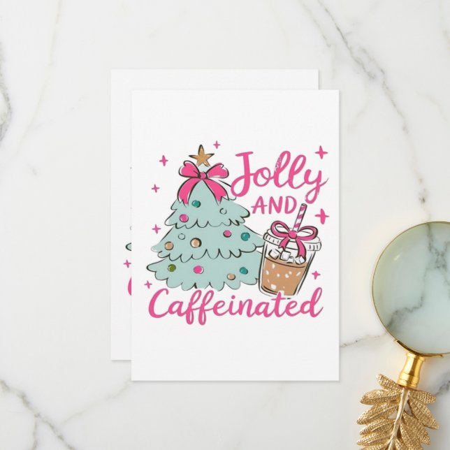 Carte De Remerciements Gai et Caféiné (Devant/Arrière en situation)