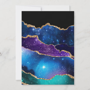 Carte De Remerciements Galaxie en pierre d'Agate de marbre Étoiles brilla