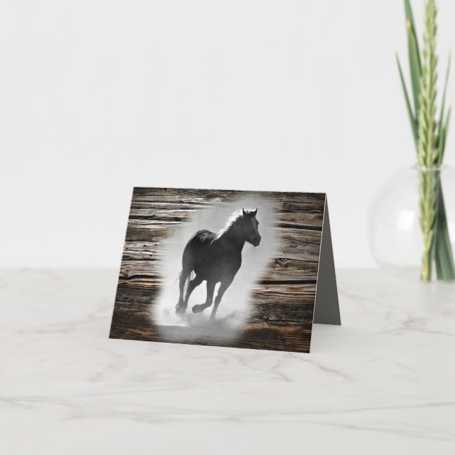 Carte De Remerciements Galloping de Wild Horse (Devant)