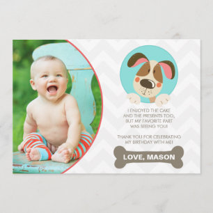 Carte De Remerciements Garçon de cravate de patte de Patte-Ty de photo de