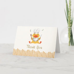 Carte De Remerciements Garçon Fantaisiste Petit Caneton Chef Baby Shower