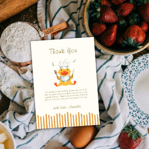 Carte De Remerciements Garçon Mignon Petit Caneton Chef Baby Shower