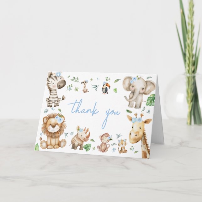 Carte De Remerciements Garçon Wild One Safari (Devant)