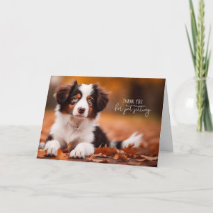 Carte De Remerciements Garde d'animaux chiot berger australien