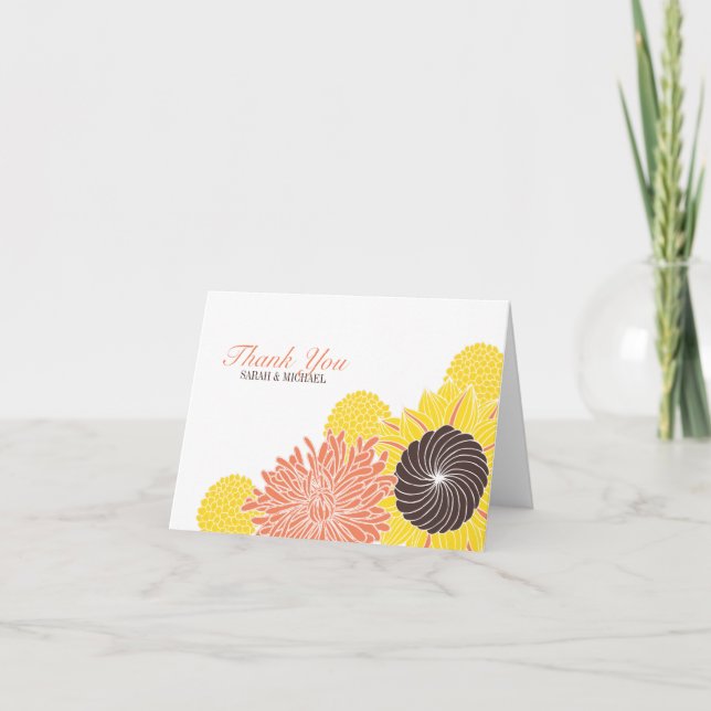 Carte De Remerciements Garden Blossoms Thank You (Devant)