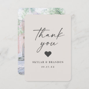 Carte De Remerciements Gardenia couleur solide simple Mariage blanc