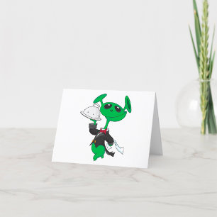 Carte De Remerciements Gardien Alien vert