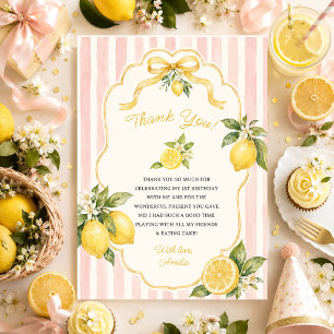 Carte De Remerciements Gâteau d'anniversaire au citron aquarelle moderne 