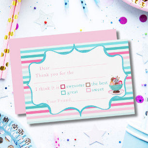 Carte De Remerciements Gâteau de glace à l'aquarelle Anniversaire Remerci