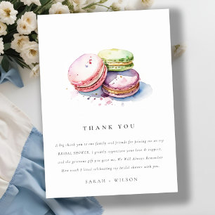 Carte De Remerciements Gâteau de macarons français à l'aquarelle pour ent